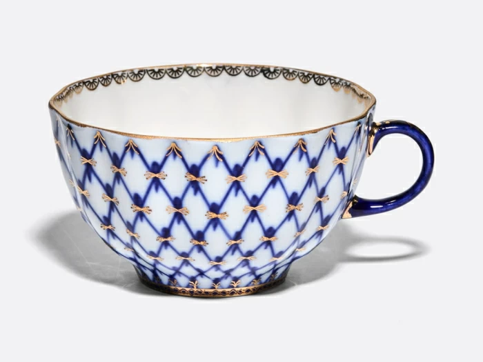 Чашка с блюдцем чайная 250 мл форма Тюльпан рисунок Кобальтовая сетка арт. 81.10105.00.1, 