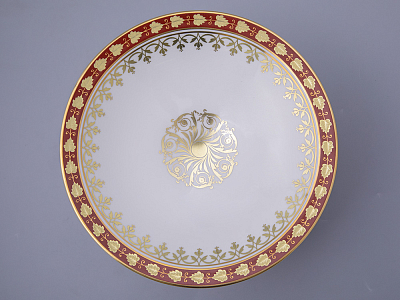 Ваза для фруктов, форма Молодежная, рисунок Гурьевский сервиз, арт. 80.43401.00.1