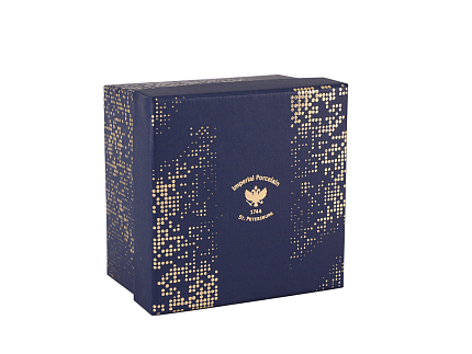 Подарочный набор форма Подсвечник круглый рисунок Сетка Кобальт арт. 81.28009.00.1