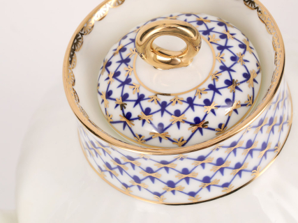 Сахарница форма Волна рисунок Кобальтовая сетка, арт. 80.06535.00.1, 