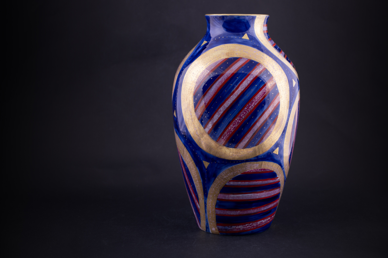 Ваза Золотые овалы на форме Ламповая, арт 60.04647.00.1, 