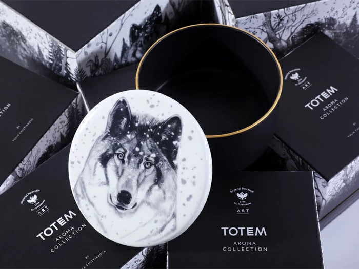 Шкатулка в подарочной упаковке, форма Идиллия, рисунок Тотем. Волк арт. 81.31593.00.1, 
