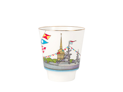 Чашка с блюдцем кофейная 165 мл.,  форма Майская,  рисунок День ВМФ России арт. 81.26631.00.1