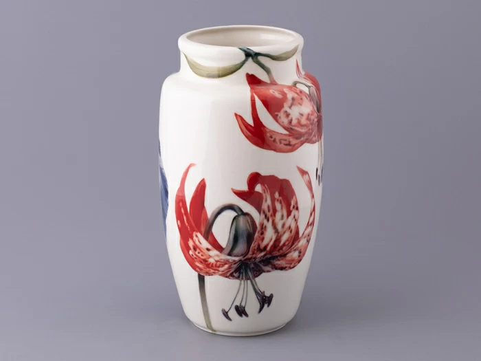 Ваза форма Китайская среднего размера рисунок Ирисы Лилия светлый, арт 80.47140.00.1, 