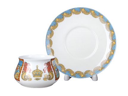 Чашка с блюдцем кофейная 180 мл.,  форма Билибина,  рисунок Сказка о рыбаке и рыбке арт. 81.24272.00.1