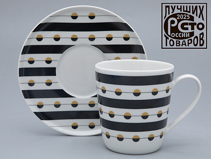 Чашка с блюдцем чайная форма Колокол рисунок Балтийский берег 3, арт. 81.31864.00.1