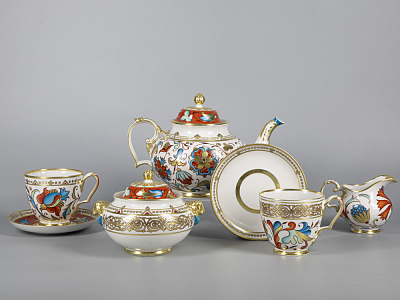 Сервиз чайный форма Александр III рисунок Русский, 6 персон 15 предметов арт. 81.30144.00.1