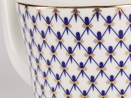 Чашка с блюдцем чайная форма Юлия рисунок Кобальтовая сетка арт. 81.26235.00.1