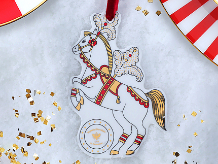 Елочная игрушка Гранд цирк в подарочной упаковке, рисунок Лошадка арт 81.34389.00.1