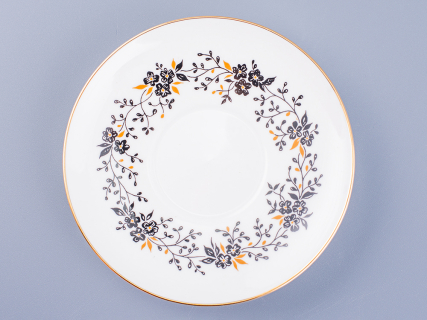 Чашка с блюдцем кофейная 155 мл.,  форма Волна, рисунок Тонкие веточки арт. 81.14403.00.1, 