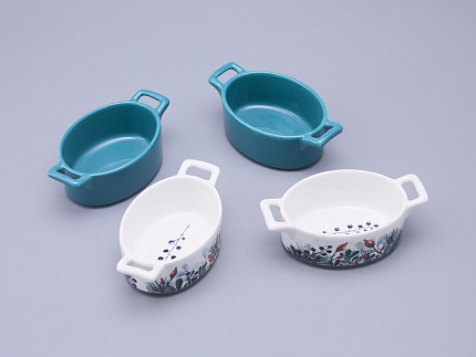 Набор кокотниц (4 предмета) в подарочной упаковке, форма Стандартная, рисунок Календа, арт 42.00076.00.1