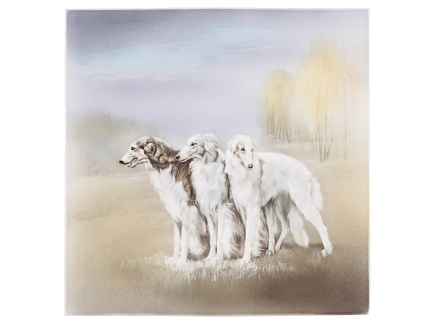 Пласт 350х350 форма Квадратный рисунок Русские борзые арт. 80.88053.00.1