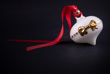 Елочная игрушка Луковица, рисунок Золотой бант, арт 60.21179.00.1