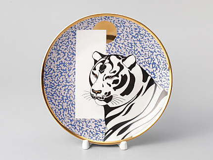 Тарелка декоративная.195 форма Эллипс рисунок Тигр. В ожидании сказки, арт. 80.38160.00.1