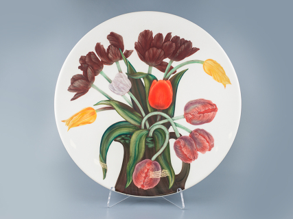 Блюдо декоративное 450 мм, форма Круглая, рисунок Весна. Тюльпаны, арт 80.88175.00.1, 