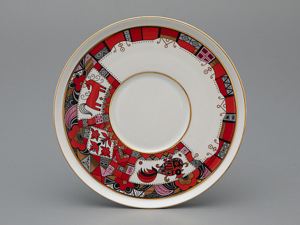 Чашка с блюдцем чайная 300 мл форма Колокол рисунок Красный конь арт.81.34079.00.1