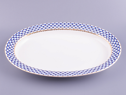 Блюдо овальное Молодежная Кобальтовая сетка 350 мм арт. 80.07111.00.1