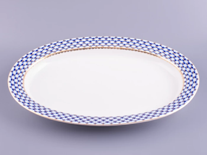 Блюдо овальное Молодежная Кобальтовая сетка 350 мм арт. 80.07111.00.1, 