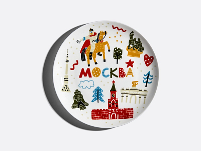 Детский набор на 1 персону 3 предмета форма Восточная рисунок Яркая Москва, в подарочной упаковке, арт. 81.34058.00.1