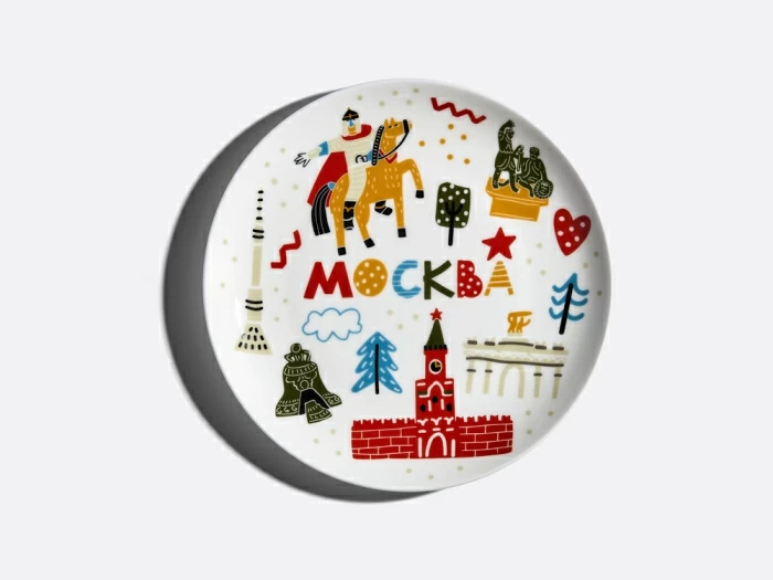 Детский набор на 1 персону 3 предмета форма Восточная рисунок Яркая Москва, в подарочной упаковке, арт. 81.34058.00.1, 