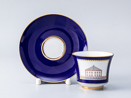 Чашка с блюдцем кофейная 145 мл.,  форма Банкетная, рисунок Классика Петербурга 52% №3 арт. 81.18110.00.1