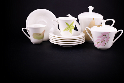 Сервиз чайный Август-1 14 предметов на 6 персон, форма Сад, арт 61.21062.00.1