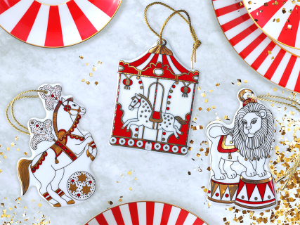 Елочная игрушка Гранд цирк в подарочной упаковке, рисунок Лошадка арт 81.34389.00.1, 