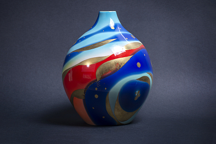 Ваза малый размер, форма Круглая, рисунок Космея арт 60.13685.00.1