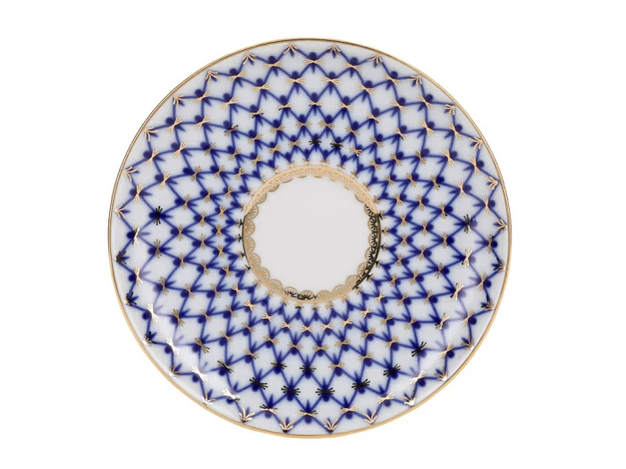 Чашка с блюдцем чайная форма Весенняя рисунок Кобальтовая сетка 250 мл арт. 81.19918.00.1, 