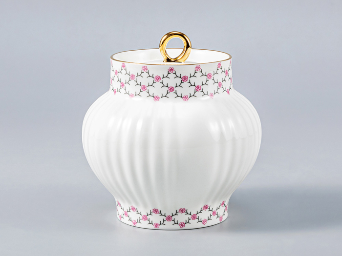 Сахарница форма Волна рисунок Розовая сетка 390 мл, арт.  80.09276.00.1, 
