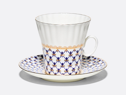 Чашка с блюдцем кофейная 175 мл.,  форма Одуванчик, рисунок Кобальтовая сетка арт. 81.14570.00.1