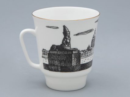 Чашка с блюдцем 165 мл форма Майская рисунок Русские писатели Ахматова, арт. 81.32129.00.1, 