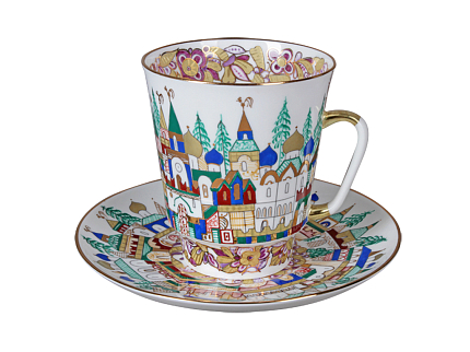 Чашка с блюдцем кофейная 165 мл.,  форма Майская,  рисунок Старинная Россия арт. 81.10382.00.1