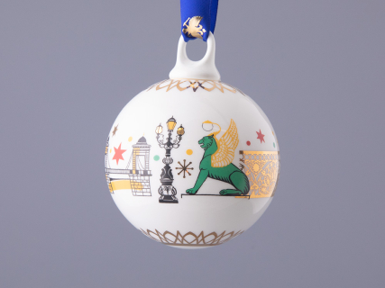 Подарочный набор Ёлочных украшений, форма Шар с петелькой, рисунок Рождественский Петербург, арт. 81.32760.00.1, 