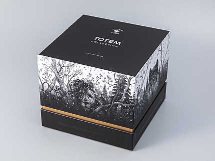 Бокал с блюдцем Тотем в подарочной упаковке, рисунок Лев арт. 81.28375.00.1