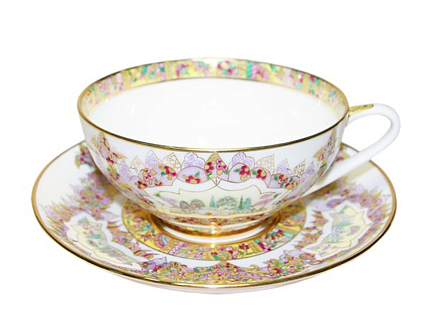 Чашка с блюдцем чайная 300 мл форма Купольная рисунок Райский сад арт. 81.16175.00.1