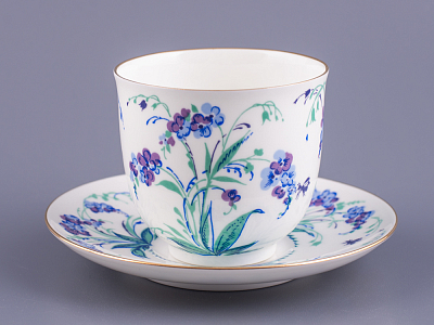 Чашка с блюдцем кофейная 180 мл.,  форма Ландыш,  рисунок Незабудки арт. 81.10781.00.1