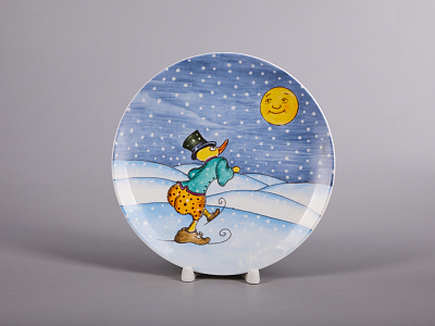 Декоративная тарелка 195 мм форма Эллипс рисунок Зима. Утенок арт. 81.31056.00.1