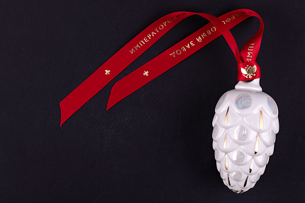 Елочная игрушка Шишка, рисунок Снежная, арт 60.21176.00.1