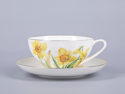 Чашка с блюдцем чайная 300 мл форма Купольная рисунок Narcissus арт. 81.29658.00.1, 