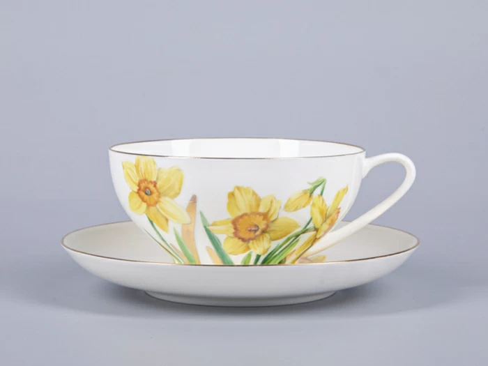 Чашка с блюдцем чайная 300 мл форма Купольная рисунок Narcissus арт. 81.29658.00.1, 