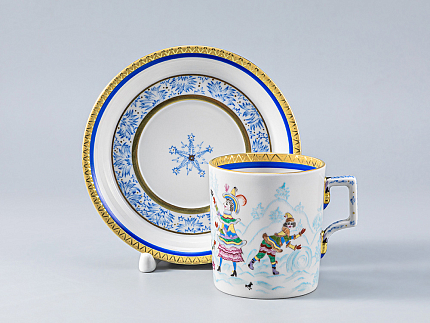 Сервиз чайный Гербовая Зимние забавы, 6 персон 15 предметов, арт. 81.14057.00.1