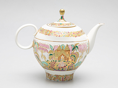 Сервиз чайный форма Яблочко рисунок Пейзажный фриз, 6 персон 15 предмета арт. 81.14525.01.1