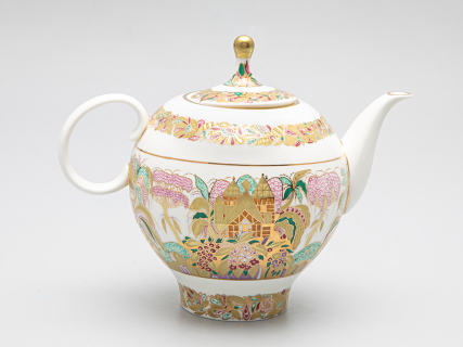 Сервиз чайный форма Яблочко рисунок Пейзажный фриз, 6 персон 15 предмета арт. 81.14525.01.1, 