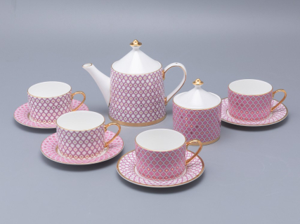 Сервиз чайный 10 предметов на 4 персоны Идиллия, рисунок Астра арт 81.32371.00.1, 