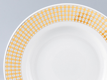 Тарелка мелкая 200 форма Гладкая рисунок Зазеркалье. Ромбы, арт. 80.99937.00.1