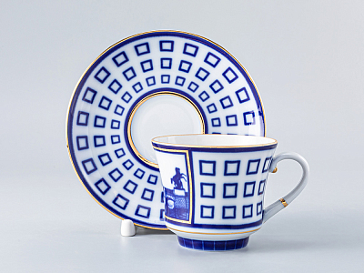 Чашка с блюдцем чайная 220 мл форма Банкетная рисунок Аничков мост арт. 81.16035.00.1