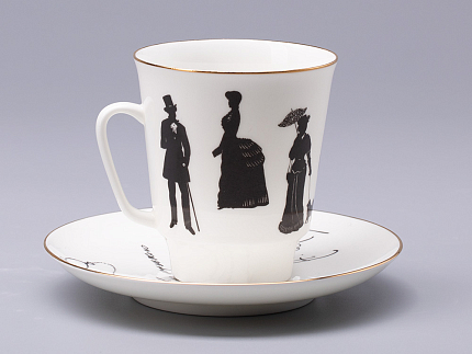 Чашка с блюдцем 165 мл форма Майская рисунок Русские писатели Чехов, арт. 81.31160.00.1