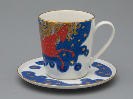 Чашка с блюдцем чайная, форма Колокол рисунок Год лошади, арт. 81.33964.00.1, 