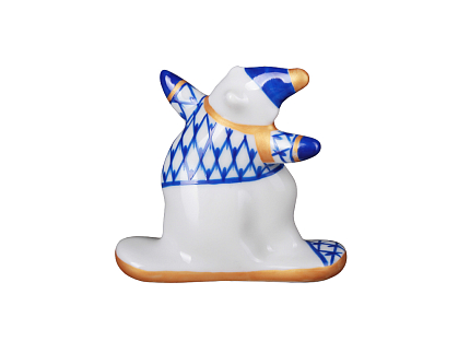Скульптура форма Медведь-сноубордист рисунок Синяя сетка арт. 82.82944.00.1